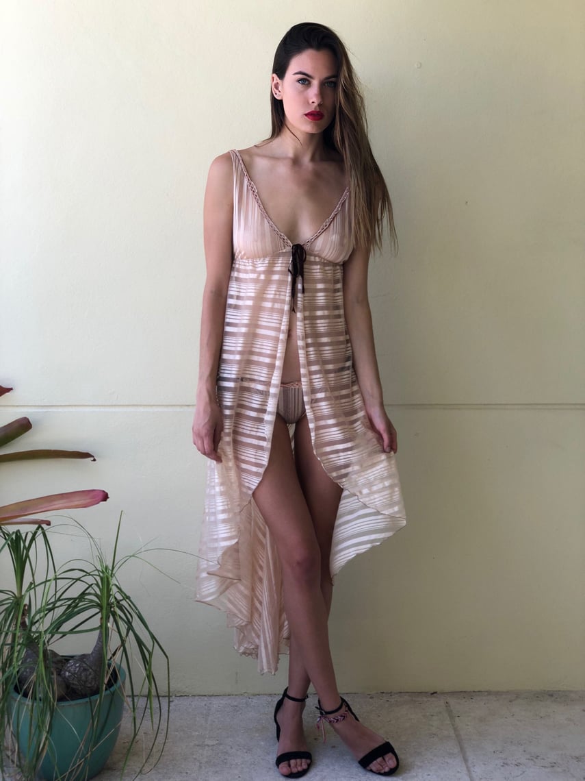 1970 S Vintage Nightgown And Panty Set Nude Sheer Lingerie