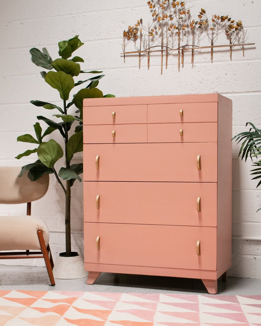 Pink Highboy Vintage Dresser Sunbeam Vintage Highland Park Los