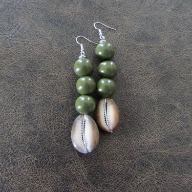 Chunky extra large cowrie shell earrings 