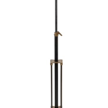 French Brass and Black Patinated Metal Floor Lamp