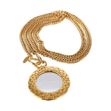 Chanel Gold Magnifying Glass Pendant Necklace