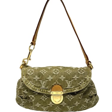 Louis Vuitton Olive Denim Shoulder Bag