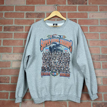 Vintage 90s NFL Denver Broncos Superbowl XXXII Champions ORIGINAL Crewneck Sweatshirt - Large 