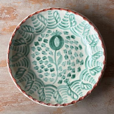 Talavera Pomegranate Platter with Large Terracotta Border