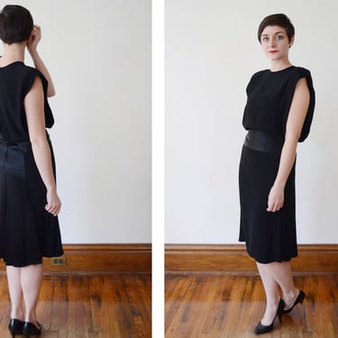 1980s Albert Nipon Black Evening Dress - S/M 