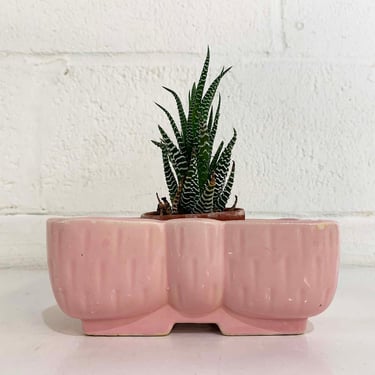 Vintage Pink Upco Planter Bow Ceramic Pottery Bowl Pot Mid-Century MCM USA Kawaii Cute Kitsch Farmhouse 1950s 