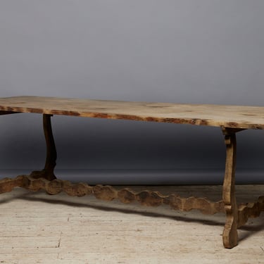 18th Century Oak Scallop Based Trestle Table from Catalonia