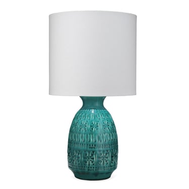 Teal Frieze Table Lamp