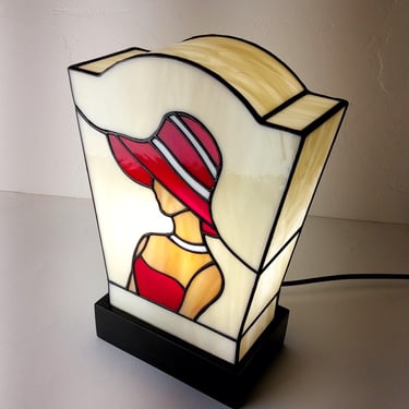 Tiffany Stained Glass Art Deco Lamp 