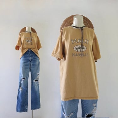 worrrn golden maui tee - vintage 90s y2k gold yellow Hawaii unisex t-shirt tee shirt short sleeve top 