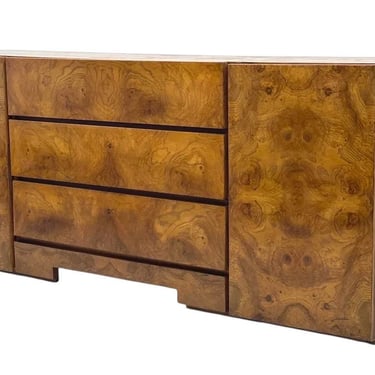 Free shipping within continental US -  Vintage Mid Century Modern Nine Drawer Burl Wood Dresser attributed to Milo Baughman for Lane 
