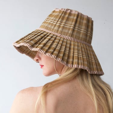 vintage bamboo straw foldable hat 