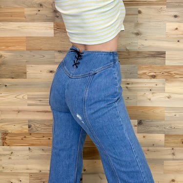 60's Maverick Vintage Bell Bottom Jeans / Size 24 