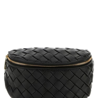 Bottega Veneta Woman Black Leather Mini Padded Belt Bag