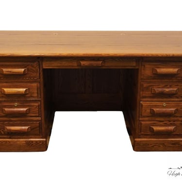 WINNERS ONLY Solid Oak Rustic Contemporary Style 72" Double Pedestal Office Desk 