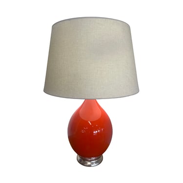 Table Lamp X2<br />Orange Glass / White Shade
