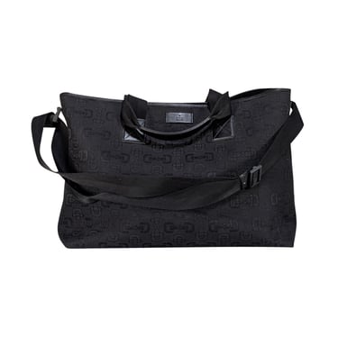 Gucci - Black Horsebit Jacquard Canvas Tote Bag