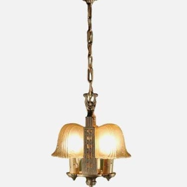 Art Deco Slip Shade, Foyer, Hallway Pendant by Riddle, #1196 