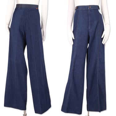 70s Chemin De Fer denim bell bottoms jeans 27, vintage 1970s