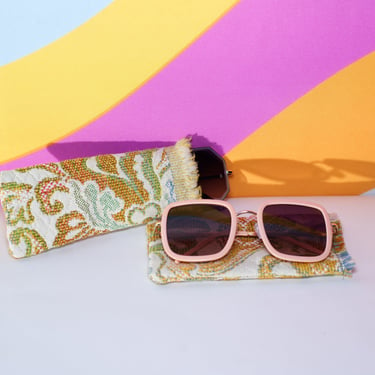 Sunglasses Sleeve Eyeglass Case 1970s Vintage Fabric 
