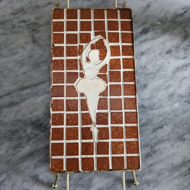 Vintage MCM Ballerina Tile Tray 