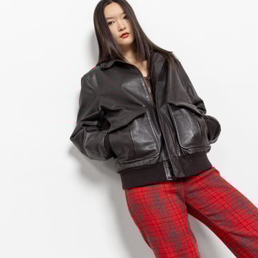 80s lether bomber drizzler jacket y2k（Grey Bomber Jacket