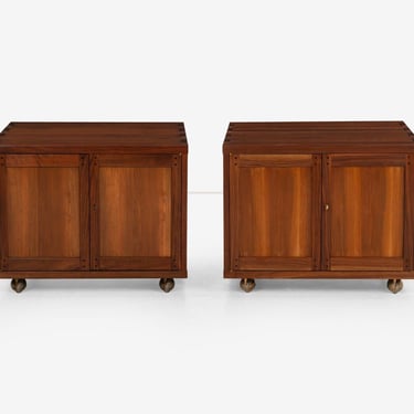 Edward Wormley for Dunbar Janus Group ,Pair of End Tables on Casters 1958