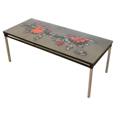 Arti Wrought Iron Ceramic Tile Side Coffee Table by Belarti 1960s