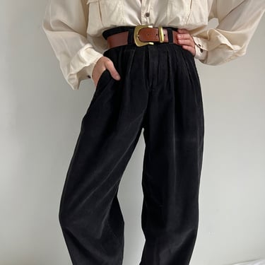 Vintage Black Licorice Corduroy Trousers