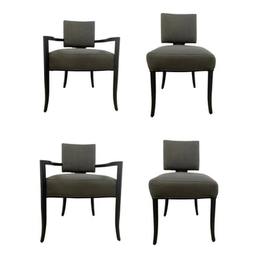 Caracole Couture Charcoal Gray Reserved Seating Dining Chairs Set of 4