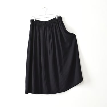 vintage full wool skirt, black knit skirt, made in Italy 