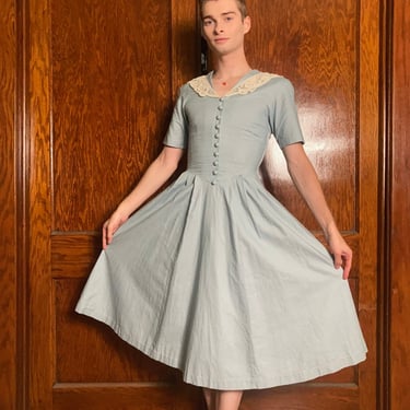 80s does 40s Laura Ashley dress 