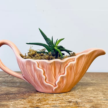 Mid Century Peach Gravy Bowl | Small Coral Pitcher | Coral Flower Planter | McCoy | MCM 