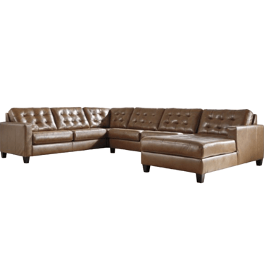 Baskove 4-Piece Leather Sectional Sofa Couch in Auburn EH139-10