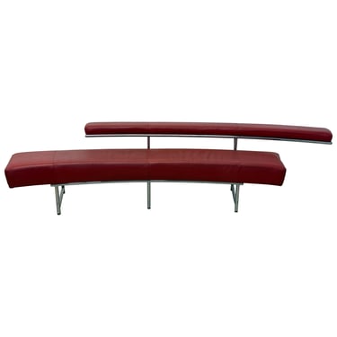 Eileen Gray “Monte Carlo” Red Leather and Chrome Sofa for ClassiCon