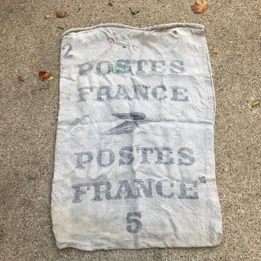 French La Poste Sack, Large Postal Bag, Cotton, Hemp, Upholstery Sewing Fabric 