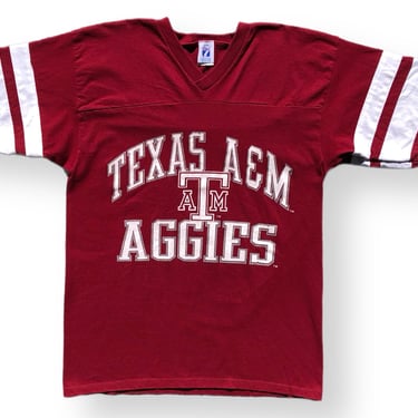 Vintage 80s/90s Logo 7 Texas A&M Aggies Striped 3/4 Sleeve Collegiate Graphic T-Shirt Size Large 