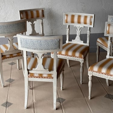 Set of Six 19th C. Gustavian Dining Chairs in the Style of Ephraim Stahl