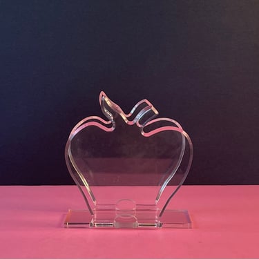 Vintage 90s Apple Shaped Lucite Napkin Holder 