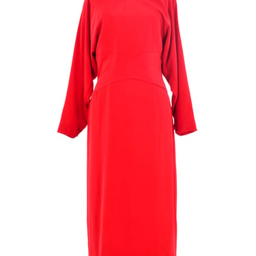 Chloe Open Back Red Crepe Dress