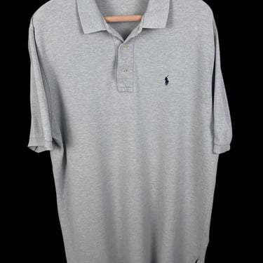 Vintage 1980s USA Made POLO Ralph Lauren Rugby Shirt ~ XL ~ Heather Gray ~ Polo / Pullover ~ Golf 