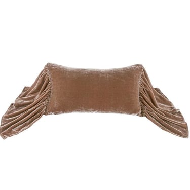 Stella Faux Silk Velvet Long Ruffled Pillow