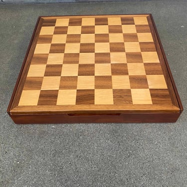 Oversized Vintage Teak Chess Set Game