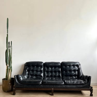 Vintage Mid Century Sofa in Vegan Leather