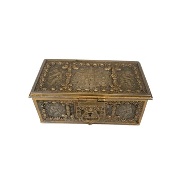 Vintage Brass Jewelry Box 