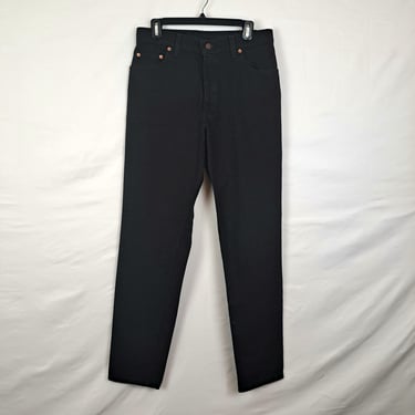 Vintage 90s Black Levi Strauss High Waist Jeans, Size 31 Waist 
