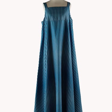 open lace back dress Marimekko Juhlia Tumma Pleated Belted Sleeveless Maxi Dress in Light Pink Dark Violet Brown at Nordstrom, Size 14 US