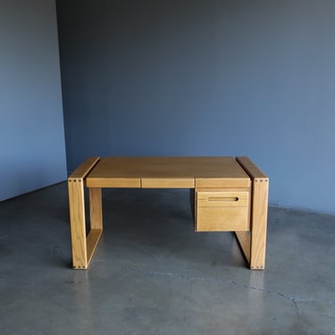 Lou Hodges Handcrafted Oak Desk for California Design Group, 1978