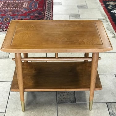 Lane Copenhagen Mid Century Walnut Two-Tier Side Table