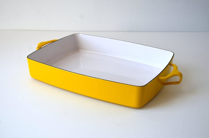 Vintage Dansk Kobenstyle Rectangular Baking Pan, Large 16" Baker - Yellow 